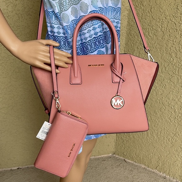 Michael Kors Avril Top Zip Satchel Shoulder Bag & Flat MF Phone Case Wallet - Picture 8 of 16